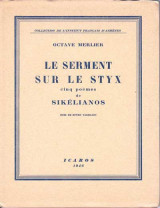 Le serment sur le styx (sinq poemes de Sikelianos)