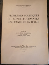 Problemes politiques et constitutionnels en France et en Italie