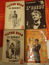 Βιβλία τσέπης μεταχειρισμέν Dostoievski, Viktor Hugo, Stendhal