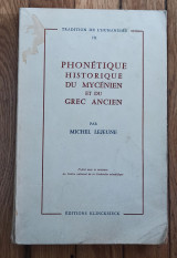 Phonetique historique du mycanien et du grec ancien