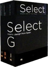Select G — Graphic Design from Spain (1 rubber band + 3 books: "Graphic Design", "New Media" & "Graphic Design Schools")