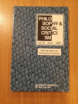 Philosophy & social criticism, vol. 23, no. 6 (1997)