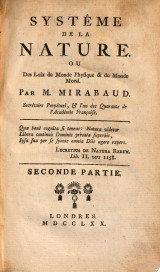 Systême de la nature, ou, Des loix du monde physique & du monde moral