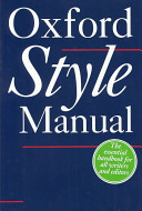 The Oxford Style Manual