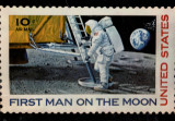 Κάρτα - First man on the moon - 1969 - μαζί με 4 αχρησιμοποίητα γραμματόσημα του 1969 - U.S.A.
