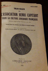 Ravaux de l'association henri capitant pour la culture juridique francaise