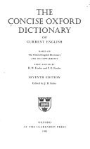 The Concise Oxford Dictionary of Current English
