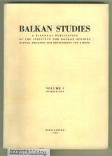Balkan Studies Vol. 3 No. 1