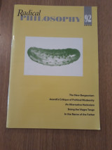 Radical philosophy, issue 92 (November/December 1998)